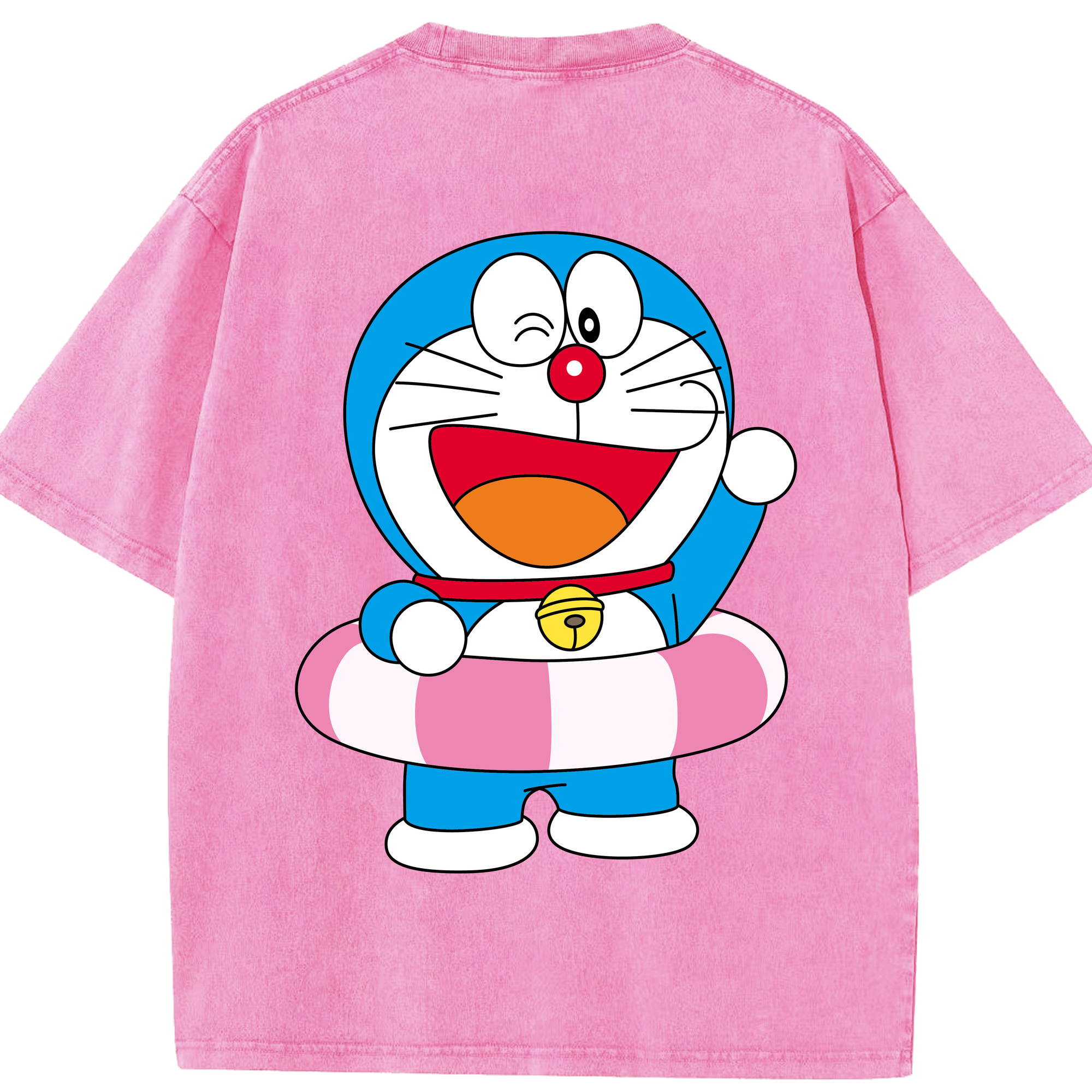 （画像用） ドラえもん Doraemon 綿100% ヴィンテージ風 半袖Tシャツ（背面プリント）